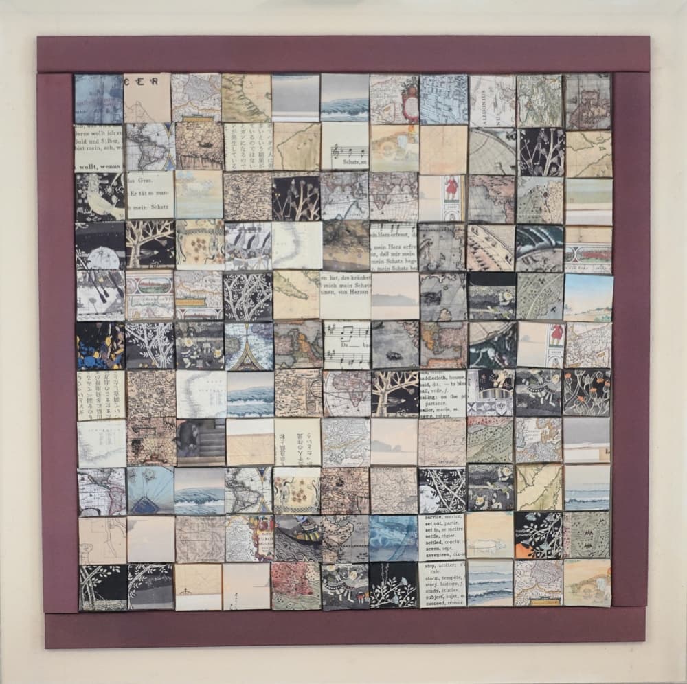 Fragmented World Collage by Irene Yesley — canvas wall art