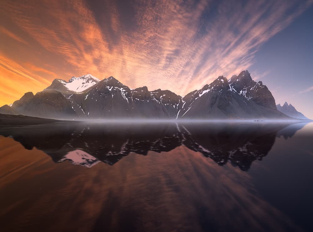 Vibrant Mountain Reflections by Jingshu Zhu — canvas wall art