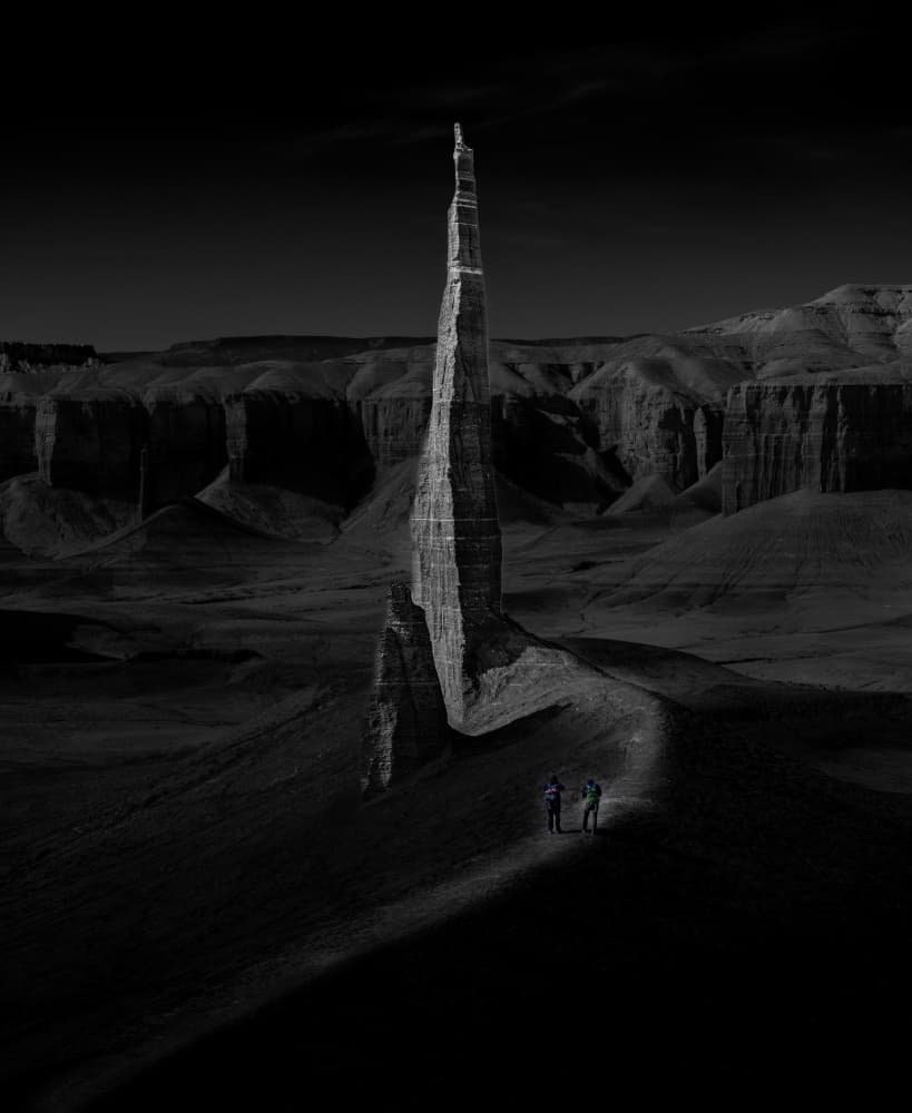 Night Trek Desert Spire by Allen SDCA — canvas wall art