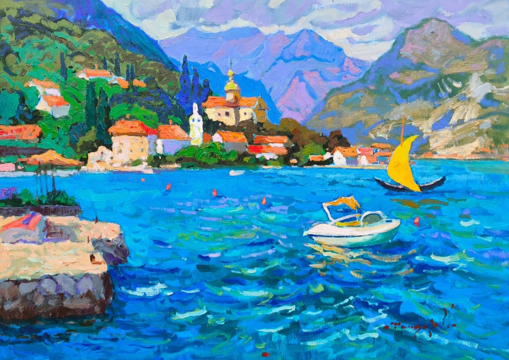 Vibrant Coastal Bay by Alexander Shandor — canvas wall art