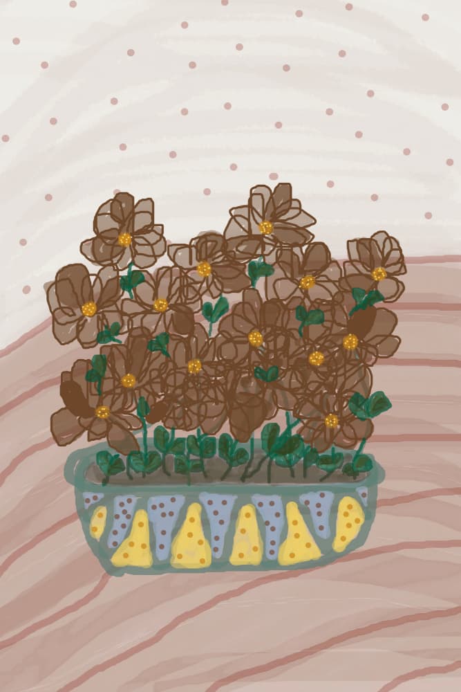 Cozy Potted Flowers by Christina Sillen — canvas wall art