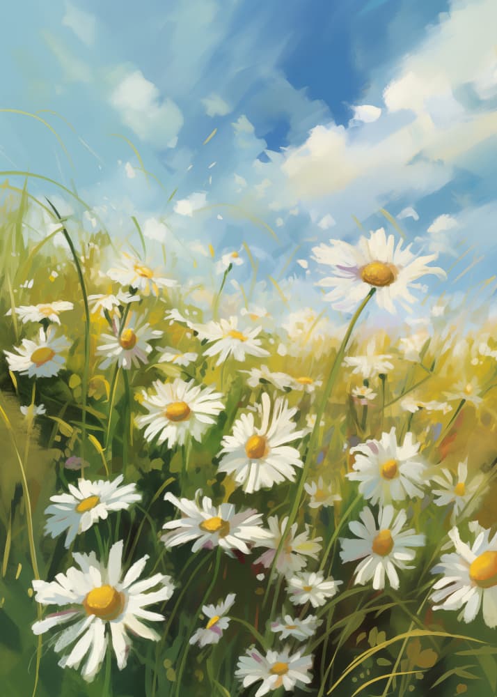 Sunny Daisy Field by Andreas Magnusson — canvas wall art