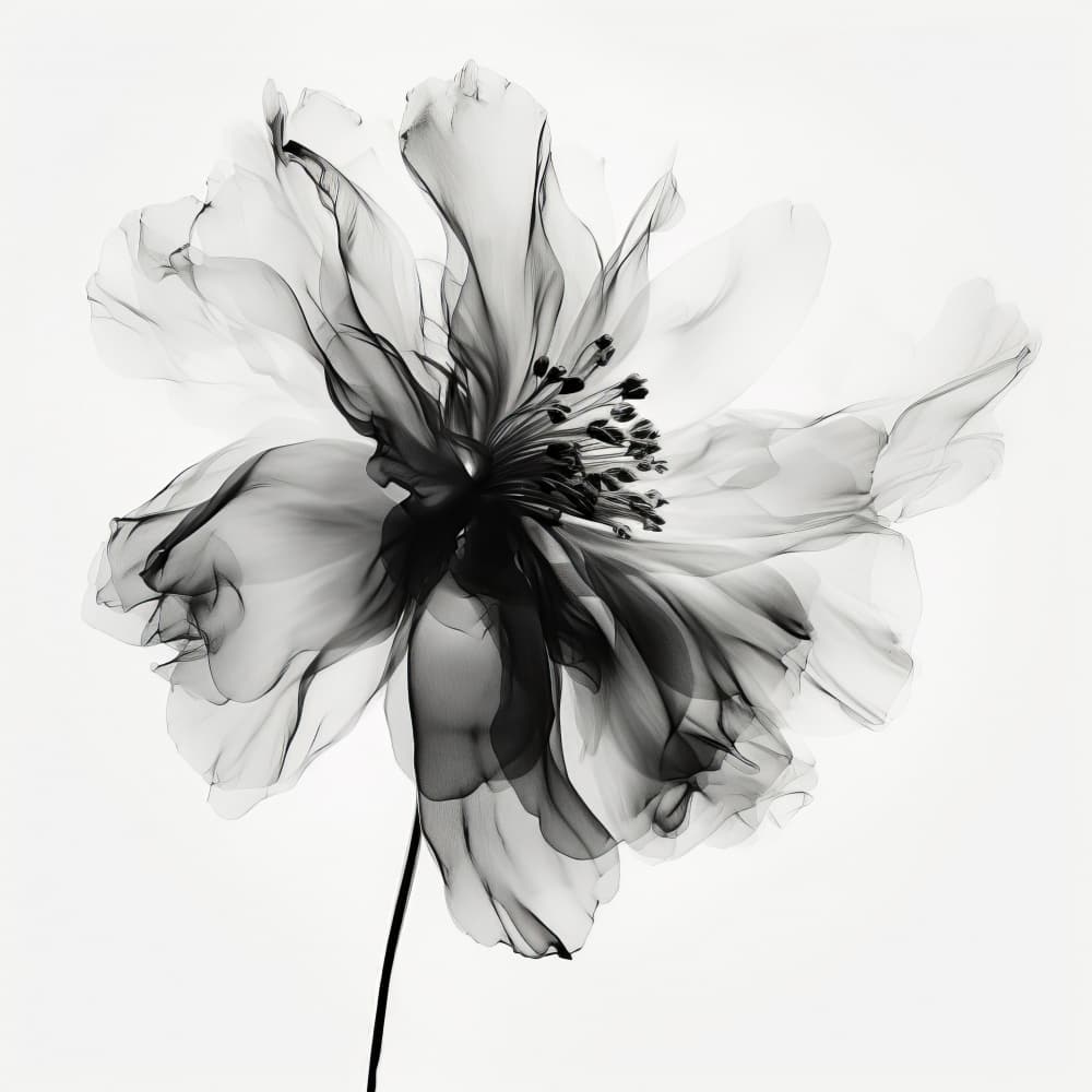 Ethereal Black Flower by Bilge Paksoylu — canvas wall art