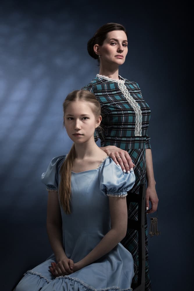 Mother Daughter Portrait by Аntonik — canvas wall art