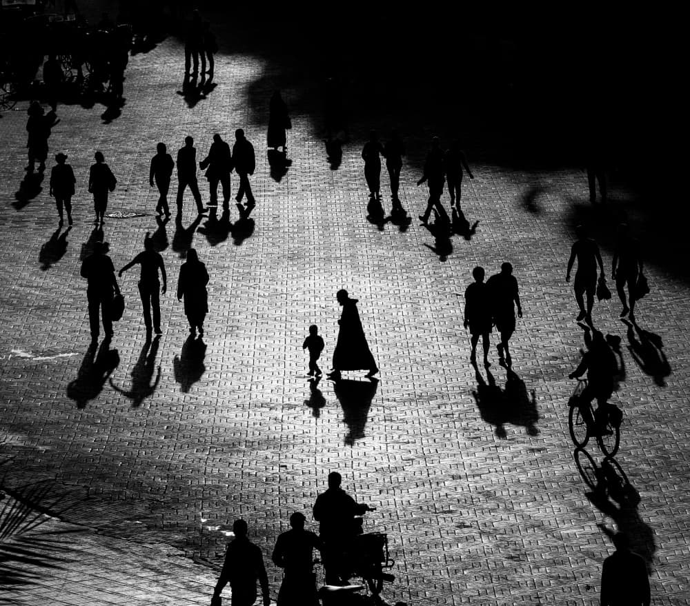 Urban Silhouettes Walking by Dan Mirica — canvas wall art