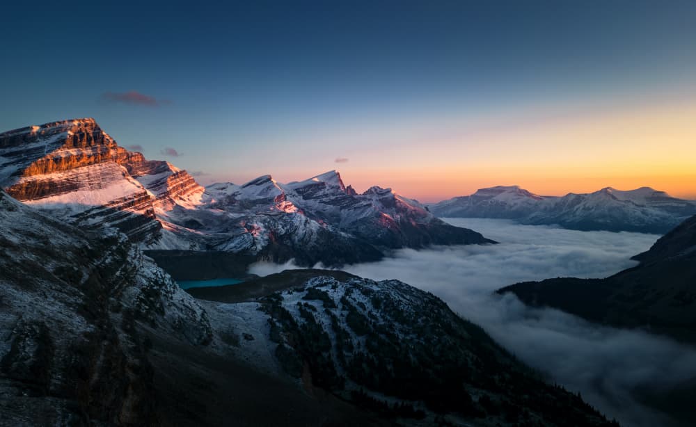 Golden Hour Mountain Valley by Bing Li — canvas wall art