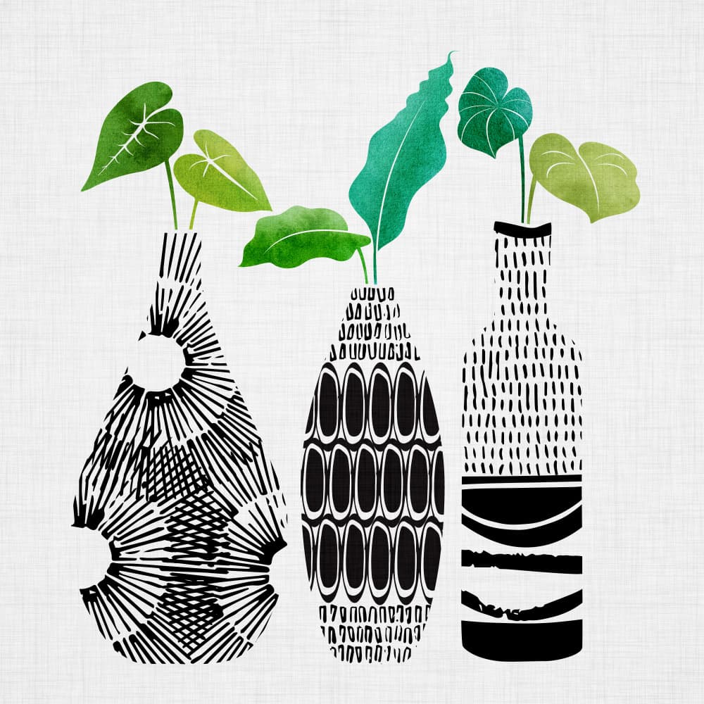 Greenery Trio by Kristian Gallagher — canvas wall art