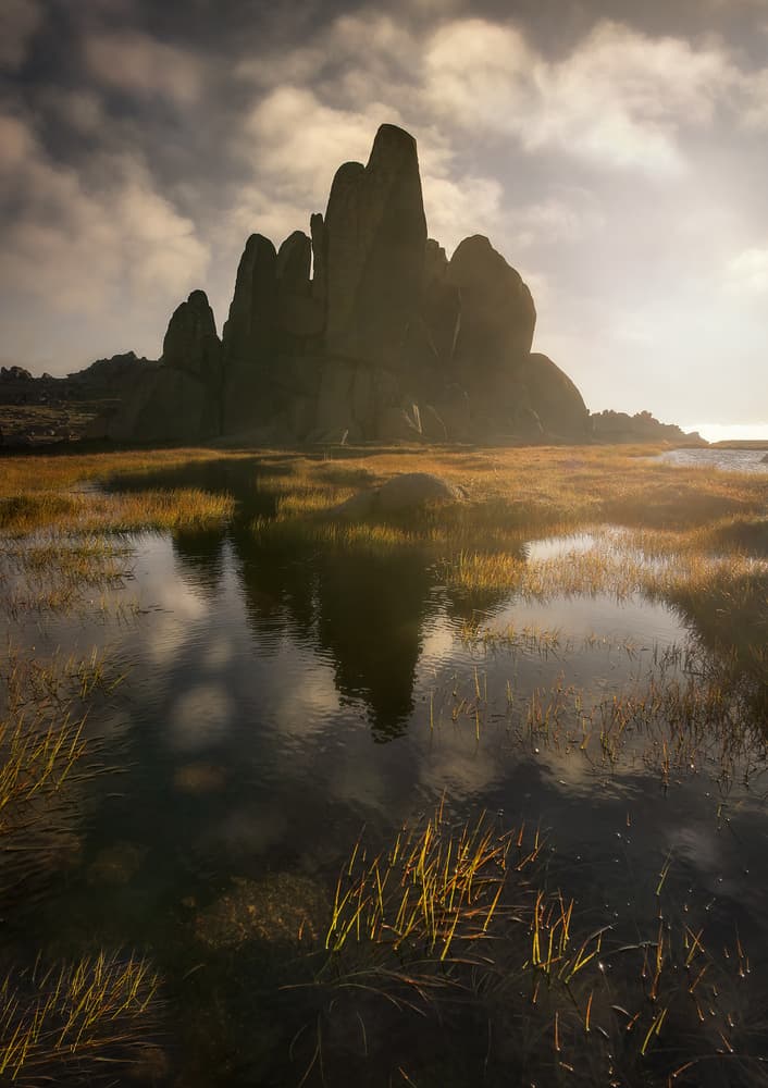 Golden Coastal Formations by Yan Zhang — canvas wall art