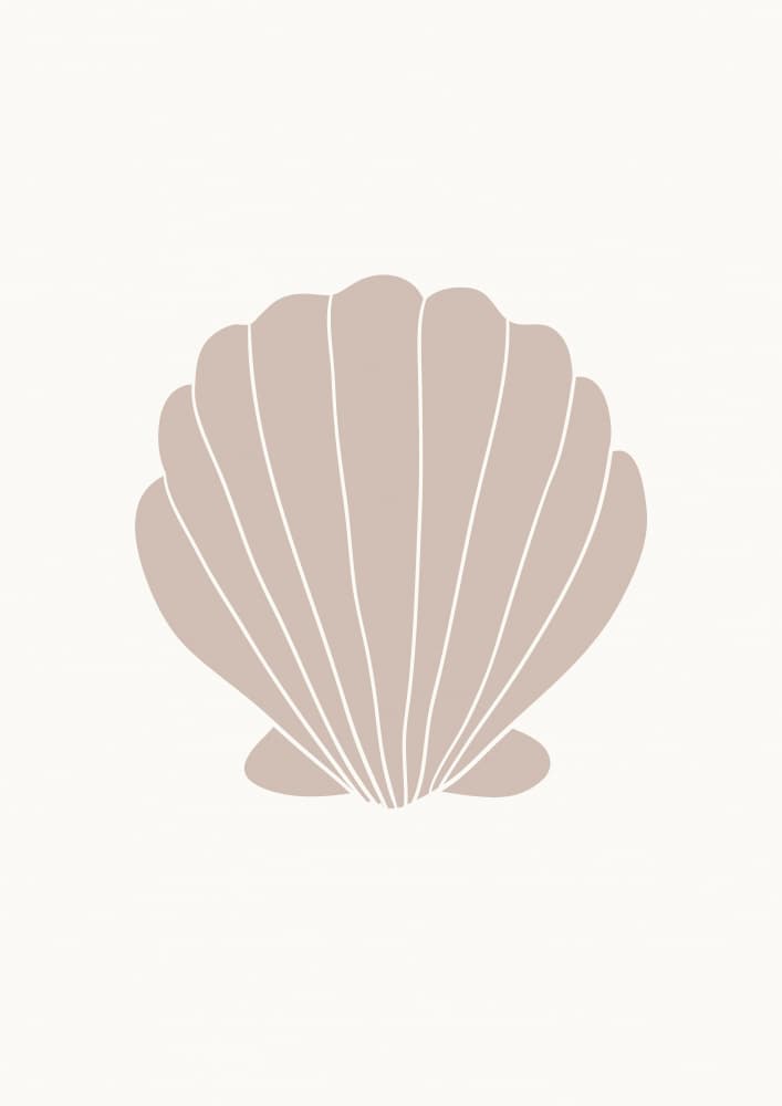 Neutral Scallop Shell by Talitha McQueen — canvas wall art