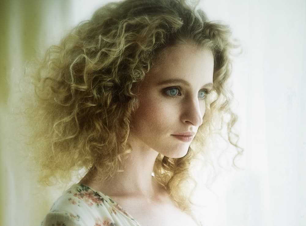 Pensive Blonde Portrait by kenp — canvas wall art