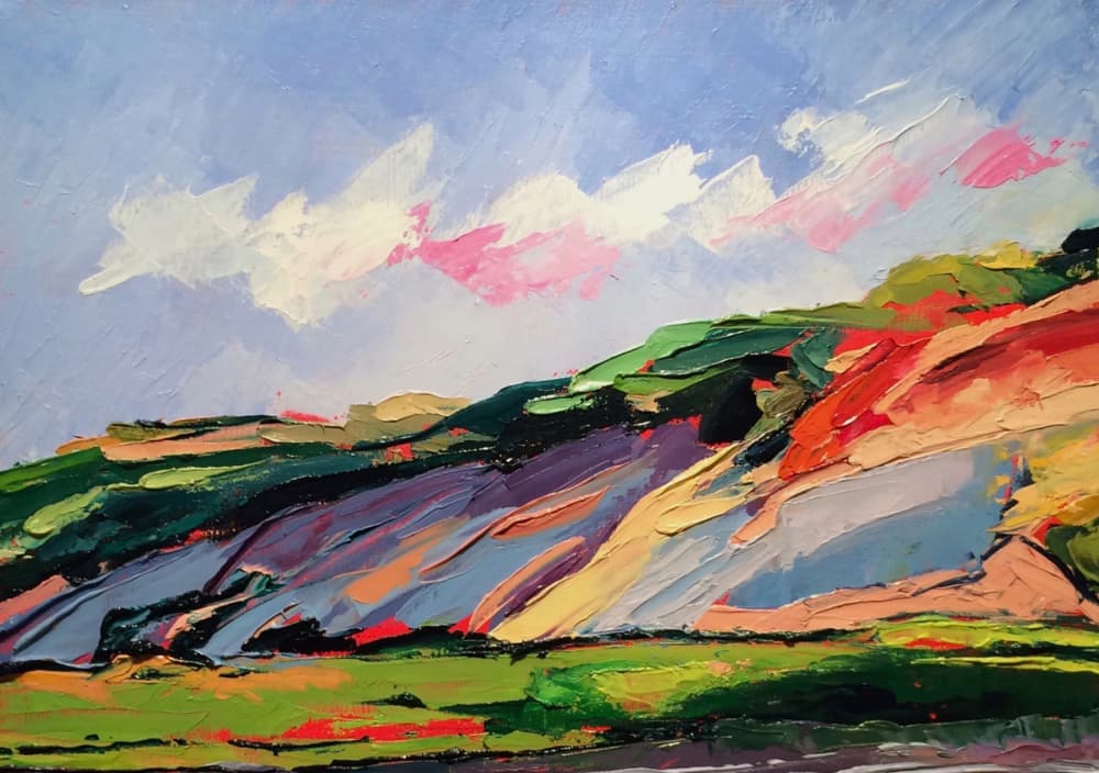 Colorful Rolling Hills by Maxine Shore — canvas wall art