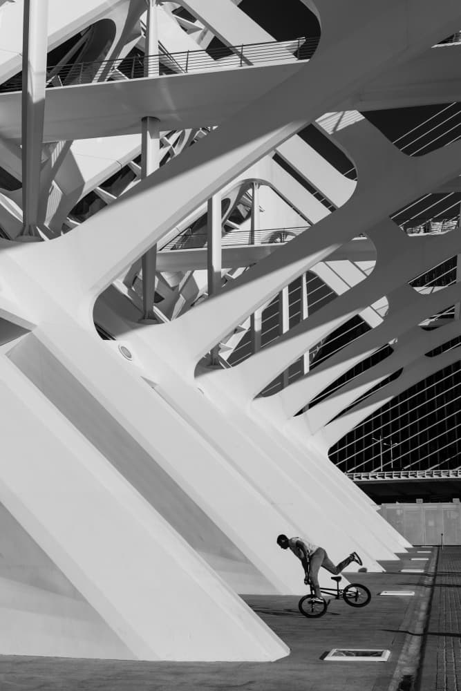 BMX Architectural Balance by Martin Agius — canvas wall art