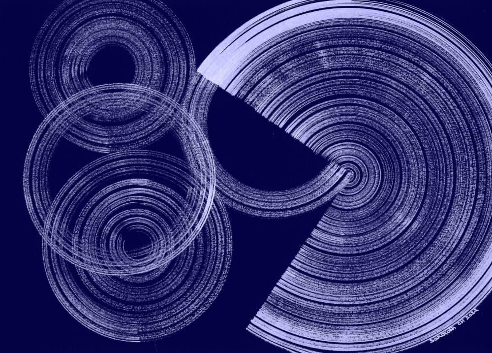 Abstract Blue Rings by Santhosh ch — canvas wall art