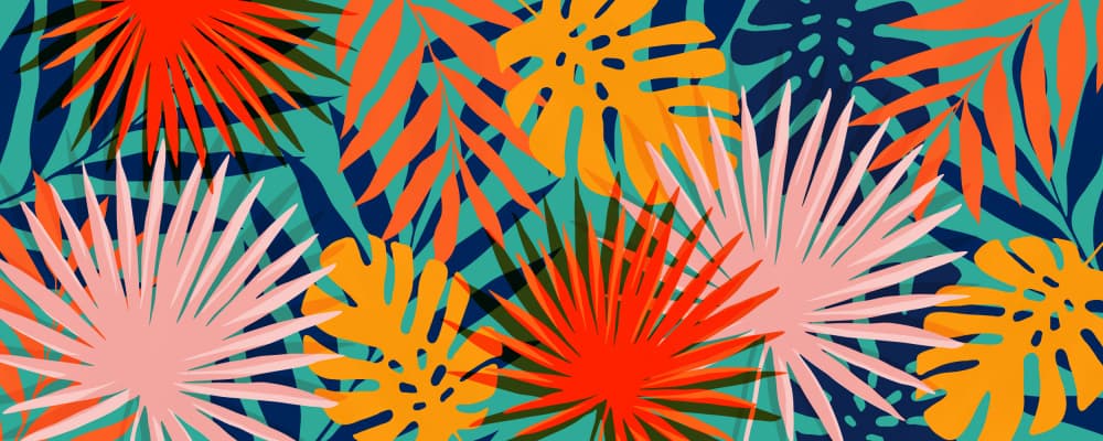 Vibrant Tropical Leaves by Vitor Costa — canvas wall art