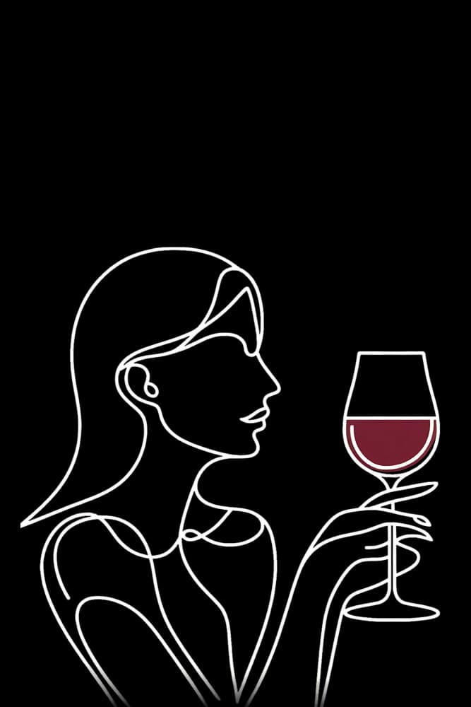 Woman with Red Wine by Tonya van Schalkwyk — canvas wall art