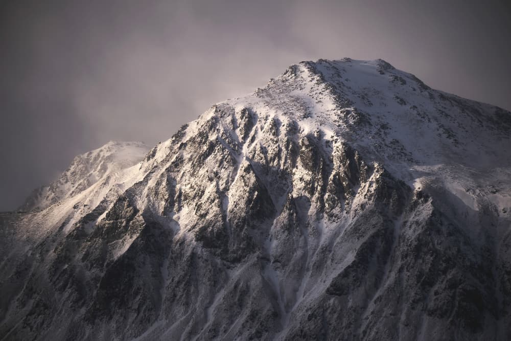 Sunlit Snowy Peak by Hamed Bank — canvas wall art