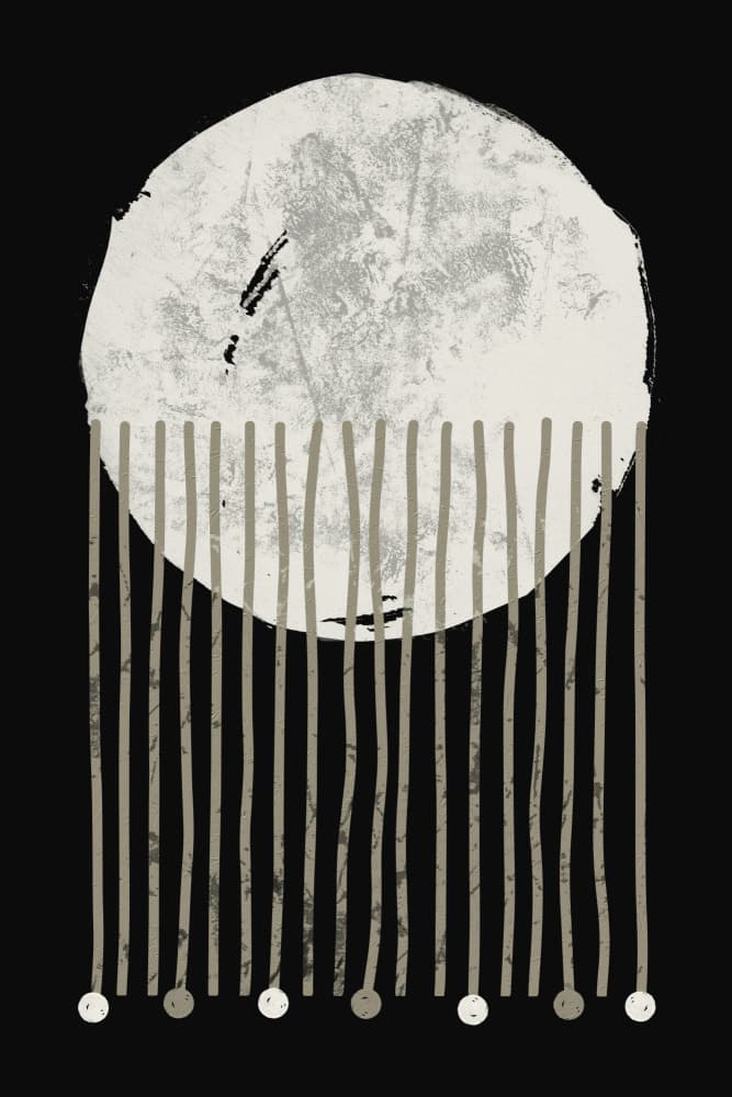 Textured Moon Lines by Ema Paraschiv — canvas wall art