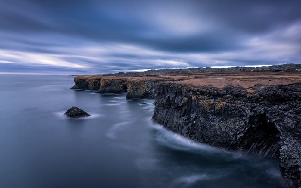 Moody Coastal Cliffs by James Zhen Yu — canvas wall art