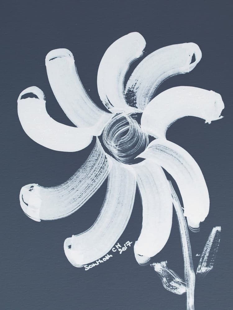 Abstract White Flower by Santhosh ch — canvas wall art