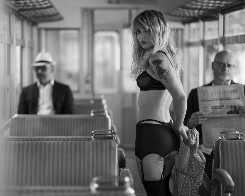 Retro Train Lingerie by Christian Kurz — canvas wall art