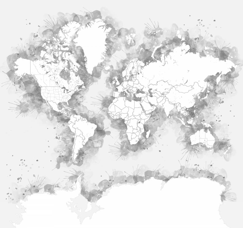 Watercolor World Map by Rosana Laiz Blursbyai — canvas wall art