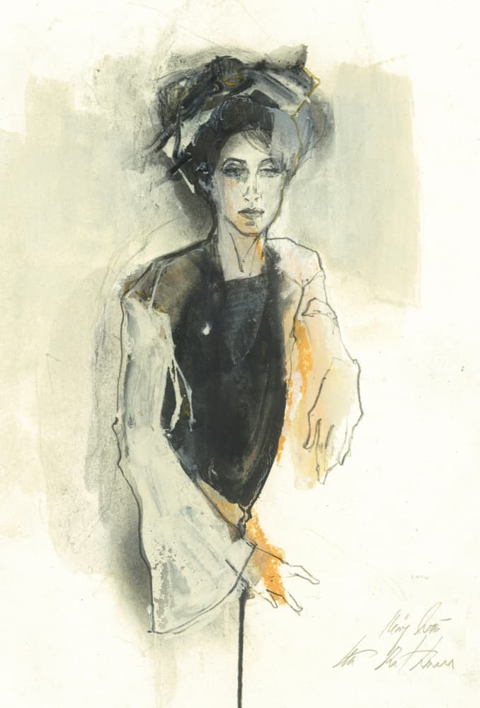 Elegant Woman Portrait by Ute Rathmann — canvas wall art