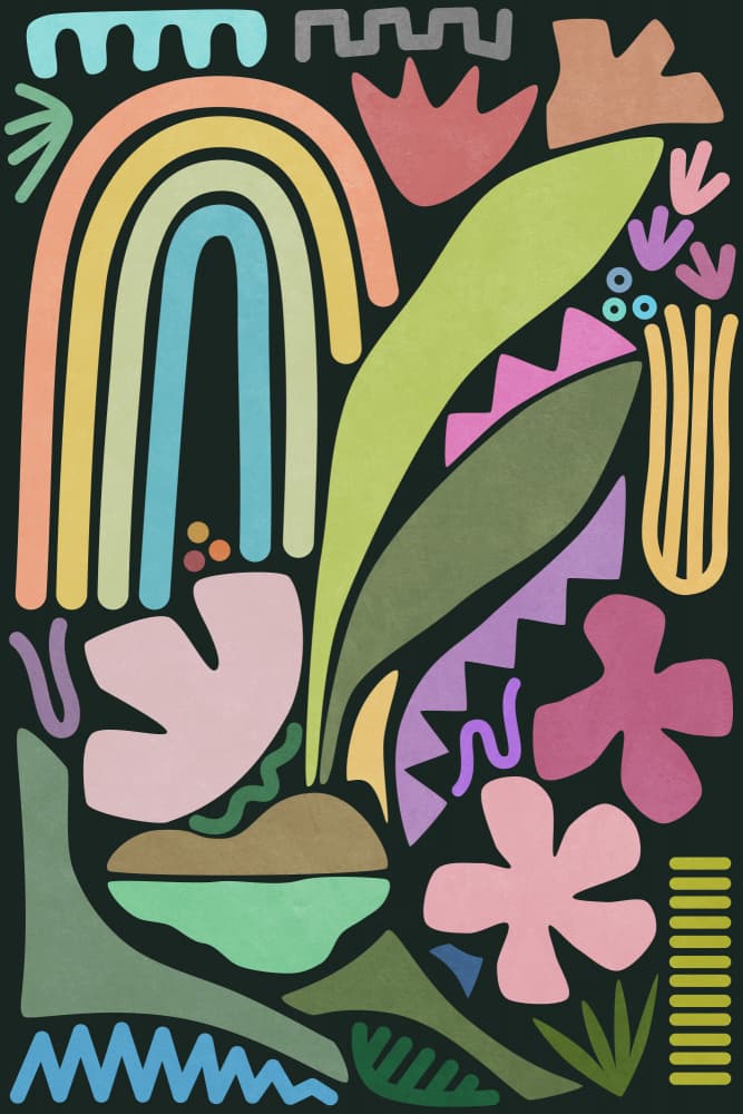 Under the Rainbow Colors and Shapes by amini54 — canvas wall art