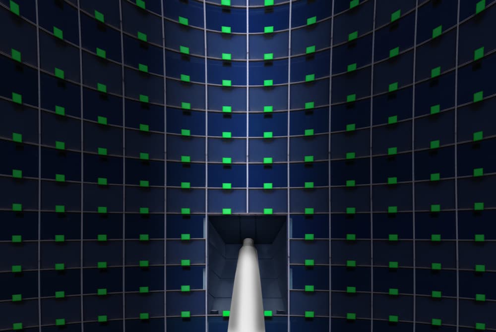Curved Tech Grid by Marc Huybrighs — canvas wall art