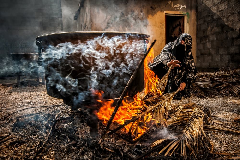 Traditional Desert Cooking by Saeed Dhahi — canvas wall art