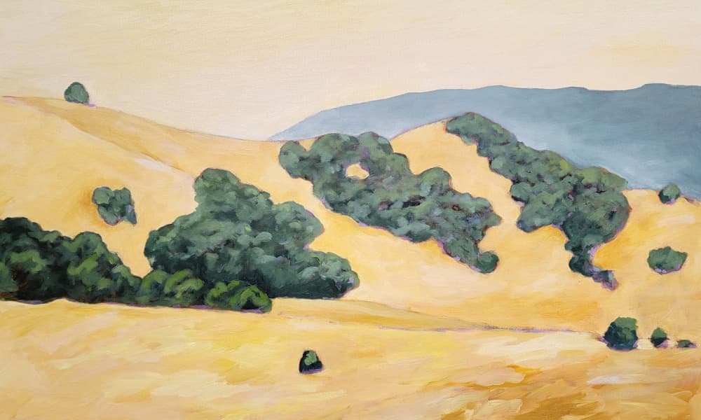 Golden Hillside View by Claire Whitehead — canvas wall art