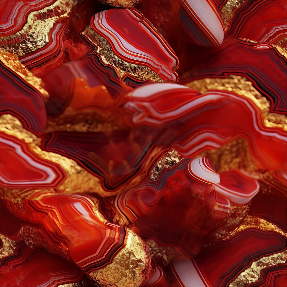 Red Agate Gold Layers by Bilge Paksoylu — canvas wall art