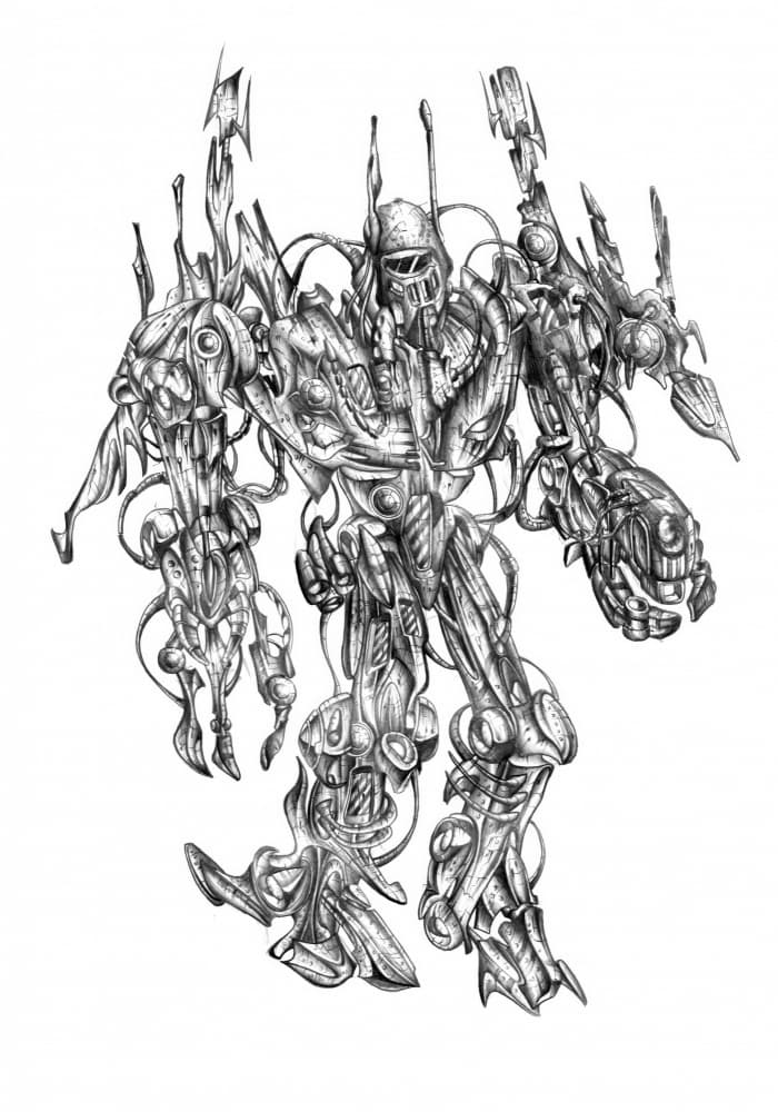 Intricate Sci-Fi Robot by Kulik — canvas wall art