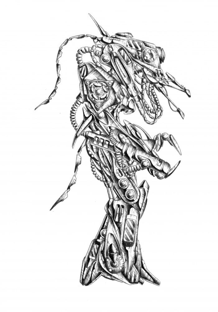Dark Cybernetic Being by Kulik — canvas wall art