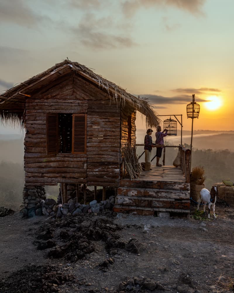 Rustic Cabin Sunrise by Lisdiyanto Suhardjo — canvas wall art