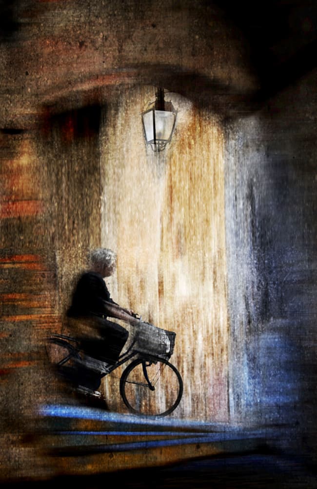 Evening Bike Ride by Raffaele Corte — canvas wall art