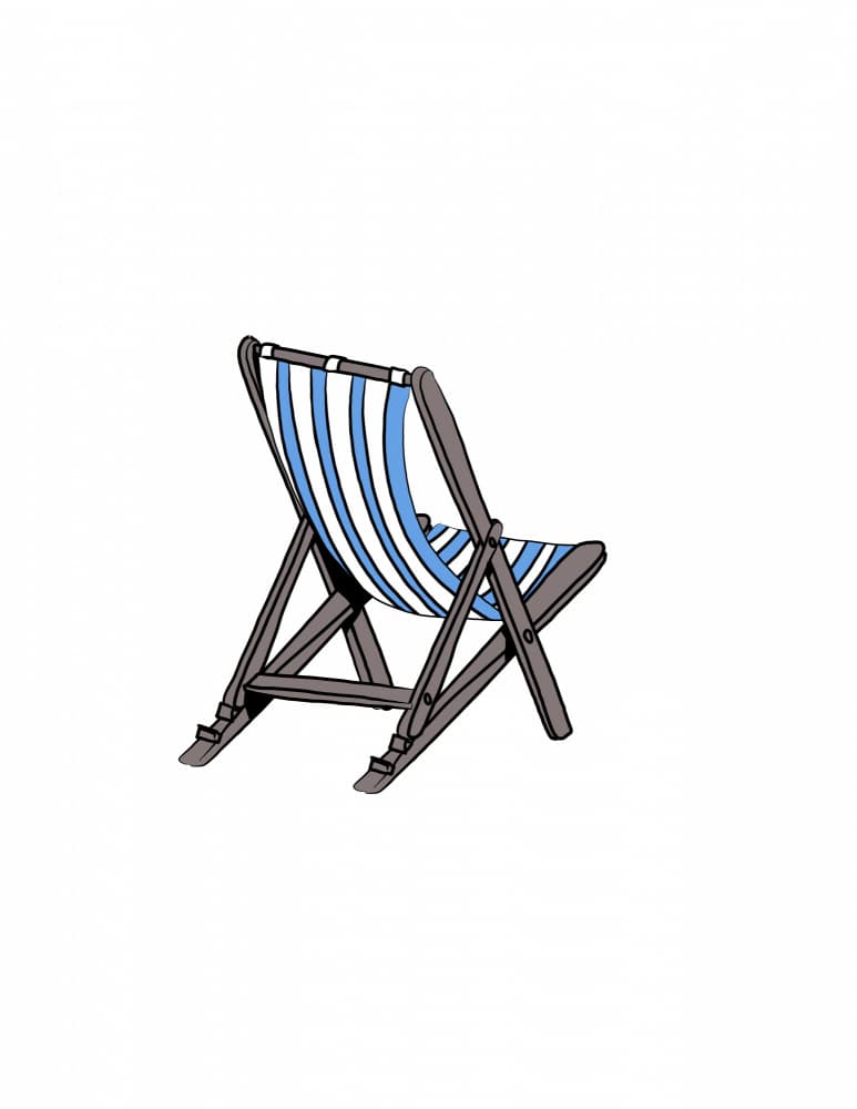 Striped Beach Chair by Nicholas — canvas wall art