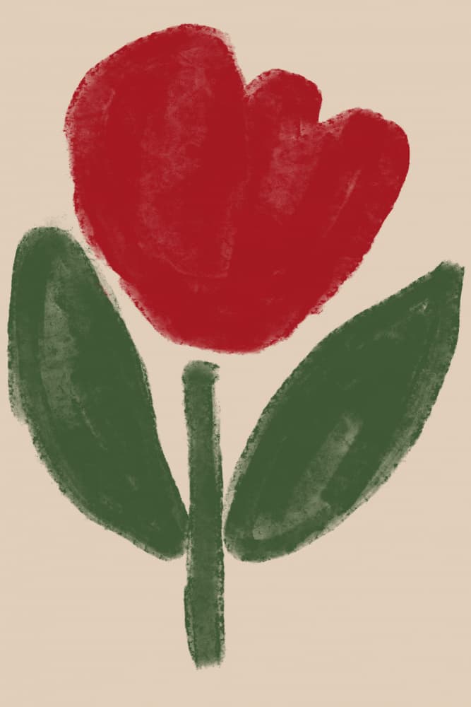 Abstract Red Tulip by Melloi Art Prints — canvas wall art