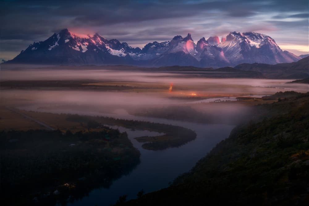 Dramatic Patagonia Sunrise by SANDEEP MATHUR — canvas wall art