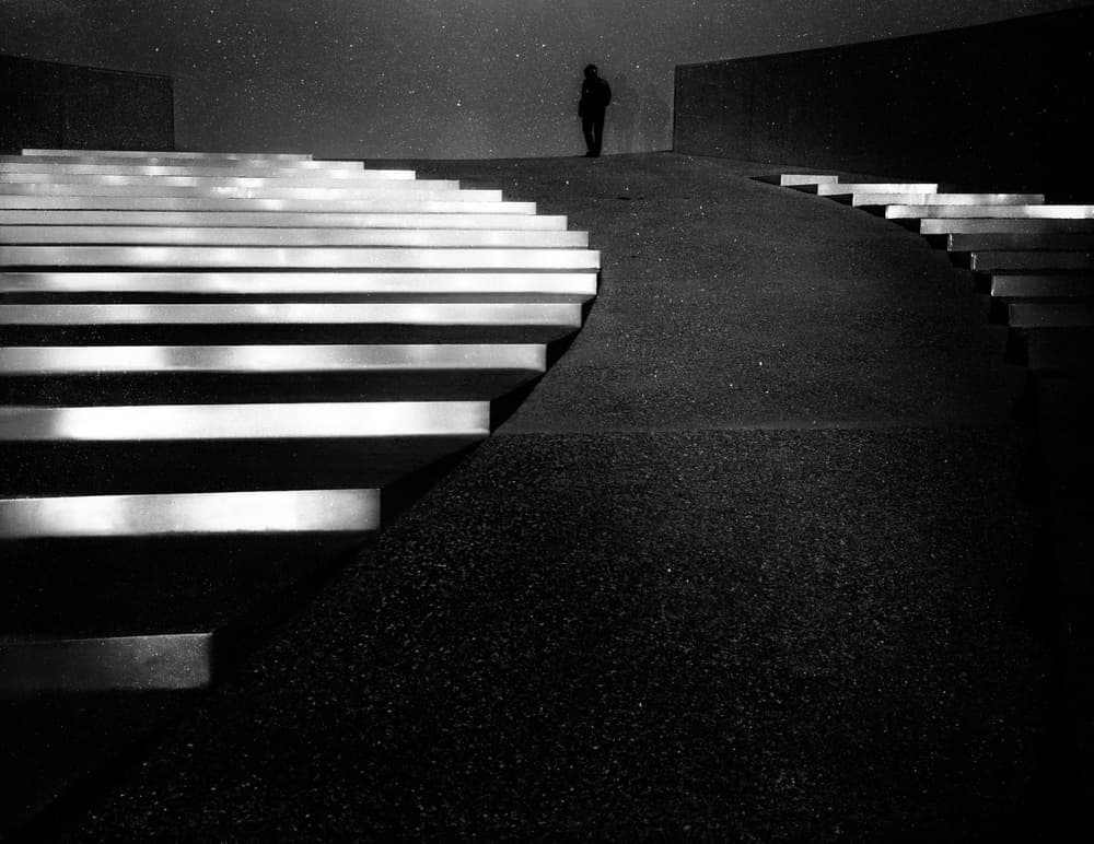 Night Figure Geometric Steps by Marc Huybrighs — canvas wall art