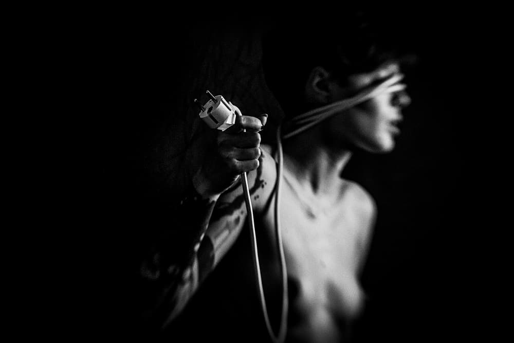 Blindfolded Electric Hold by Bogdan Bouşcă — canvas wall art