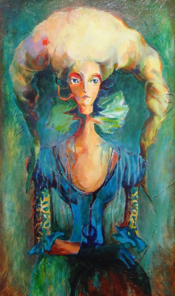 Elegant Rococo Woman by Dora Krincy — canvas wall art