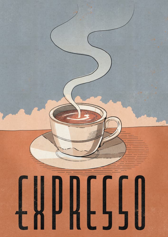 Steaming Espresso Cup by Nicholas — canvas wall art