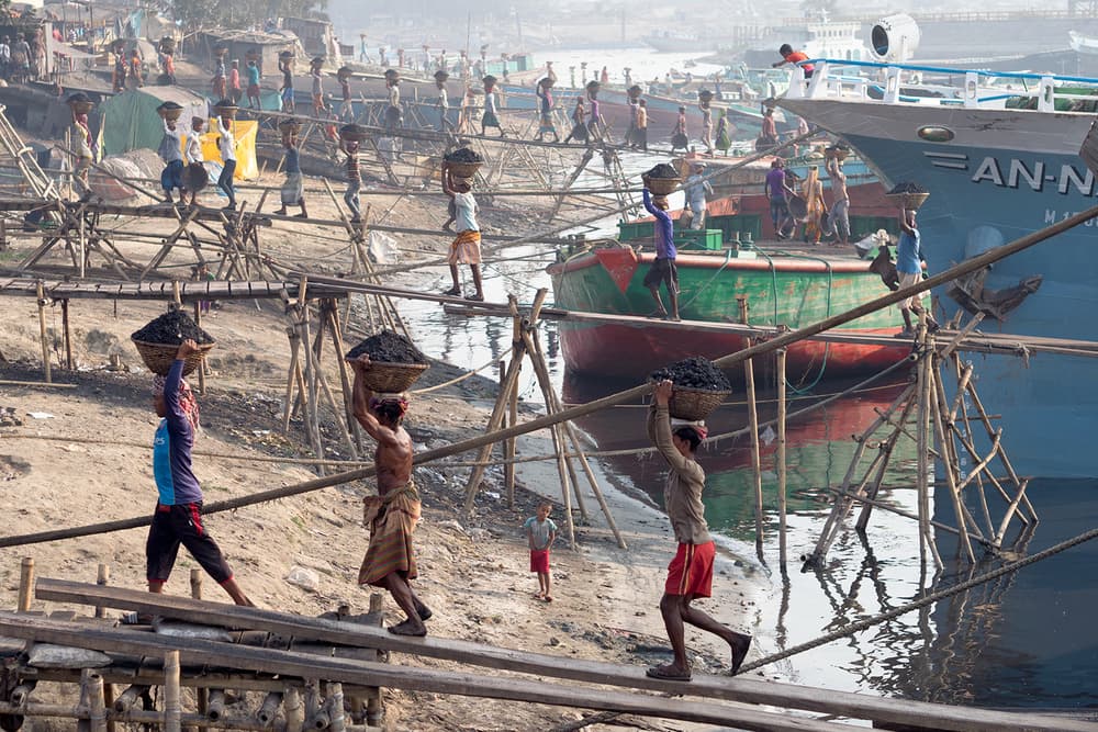 River Port Laborers by Marcel Rebro — canvas wall art