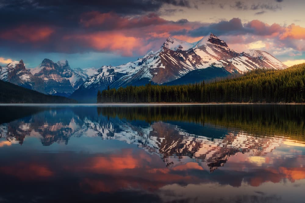 Colorful Mountain Lake Reflection by Juan Pablo de Miguel — canvas wall art