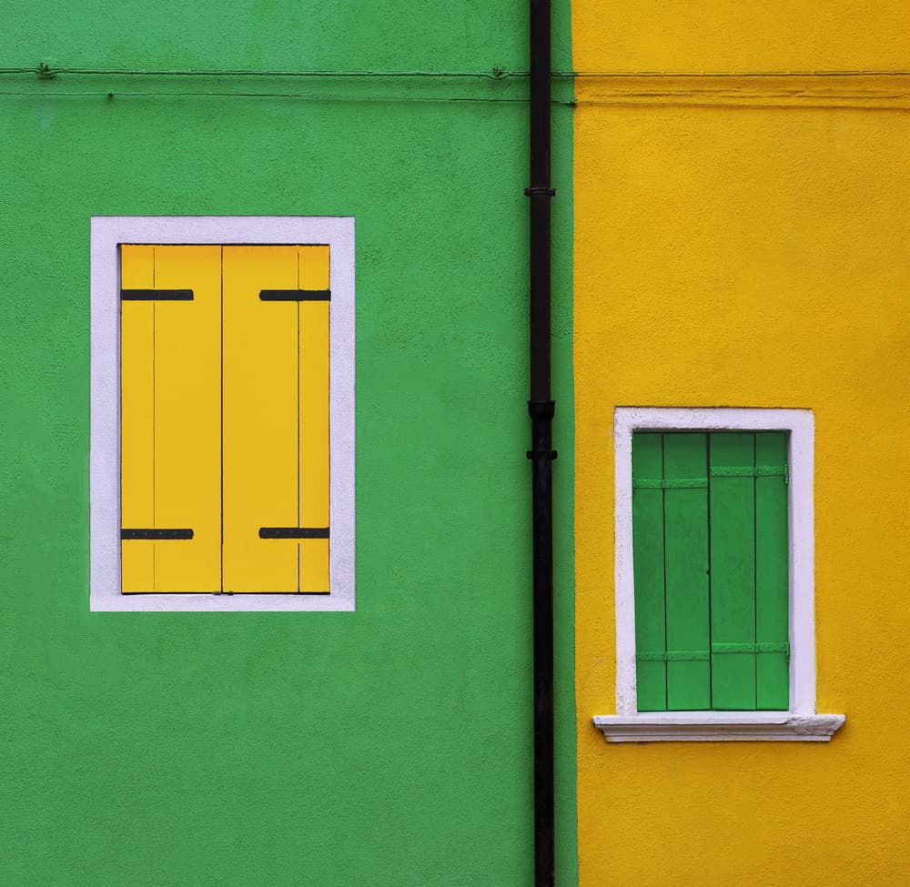 Green and Yellow Shutters by Hans-Wolfgang Hawerkamp — canvas wall art