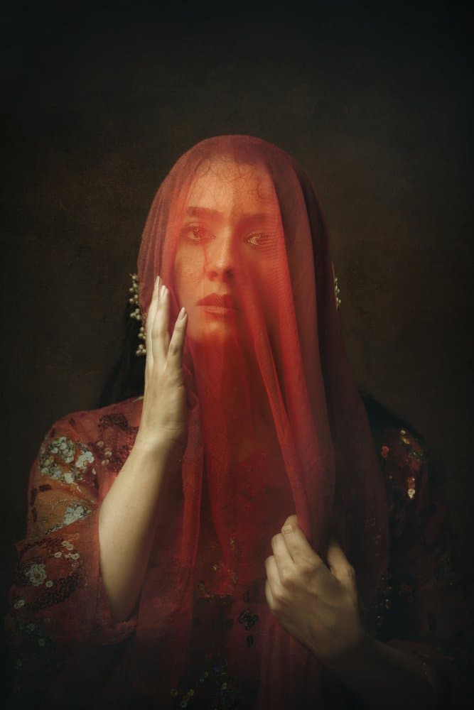 Mysterious Red Veil by Moein Hasheminasab — canvas wall art