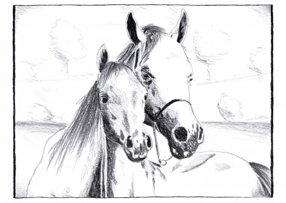 Gentle Horse Bond by Kulik — canvas wall art