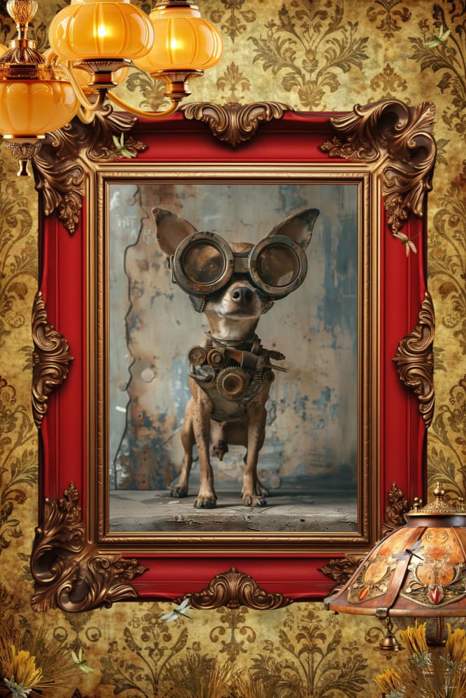 Steampunk Chihuahua Portrait by Sue Skellern — canvas wall art