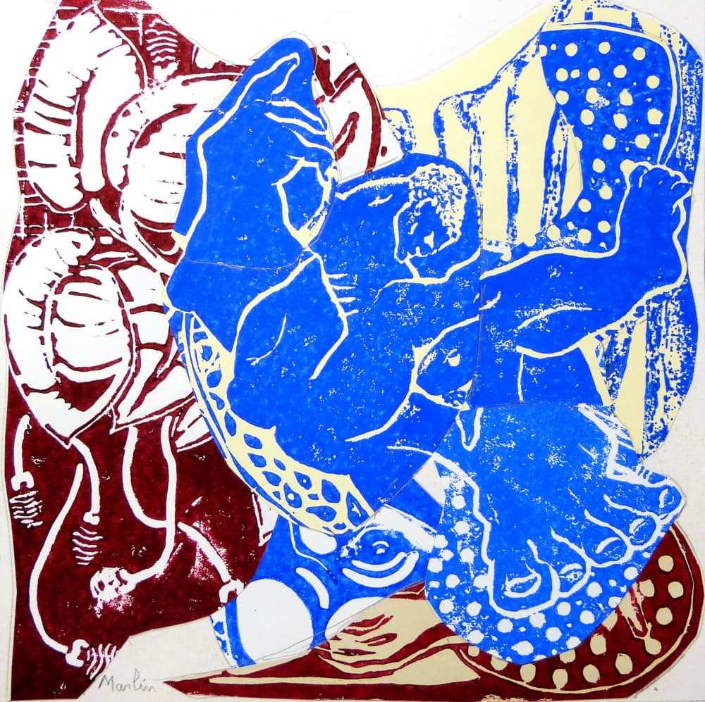 Dynamic Blue Woman by Pascal Marlin — canvas wall art
