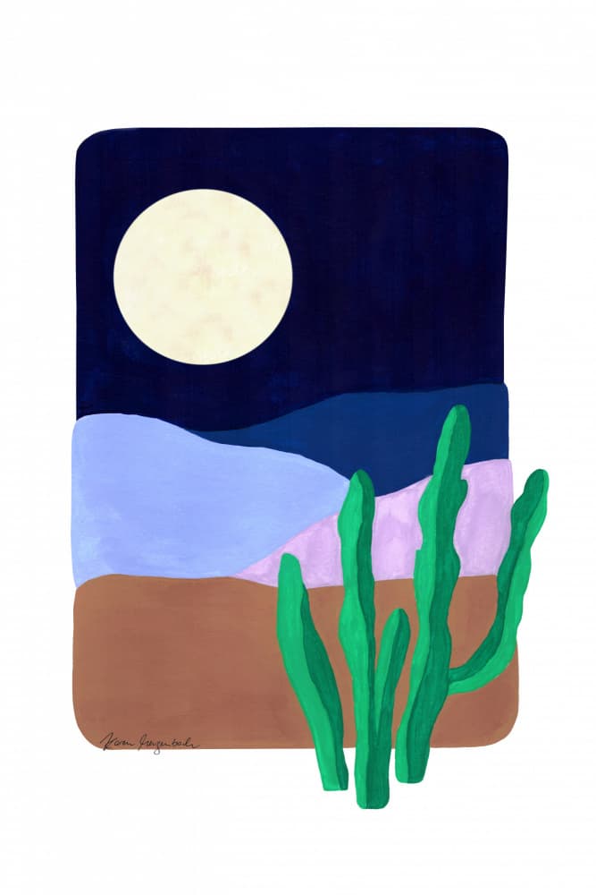 Euphorbia & Moonlight by Karen Menzenbach — canvas wall art